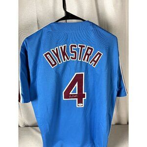 Lenny Dykstra signed/autographed Philadelphia Phillies custom blue XL jersey PSA